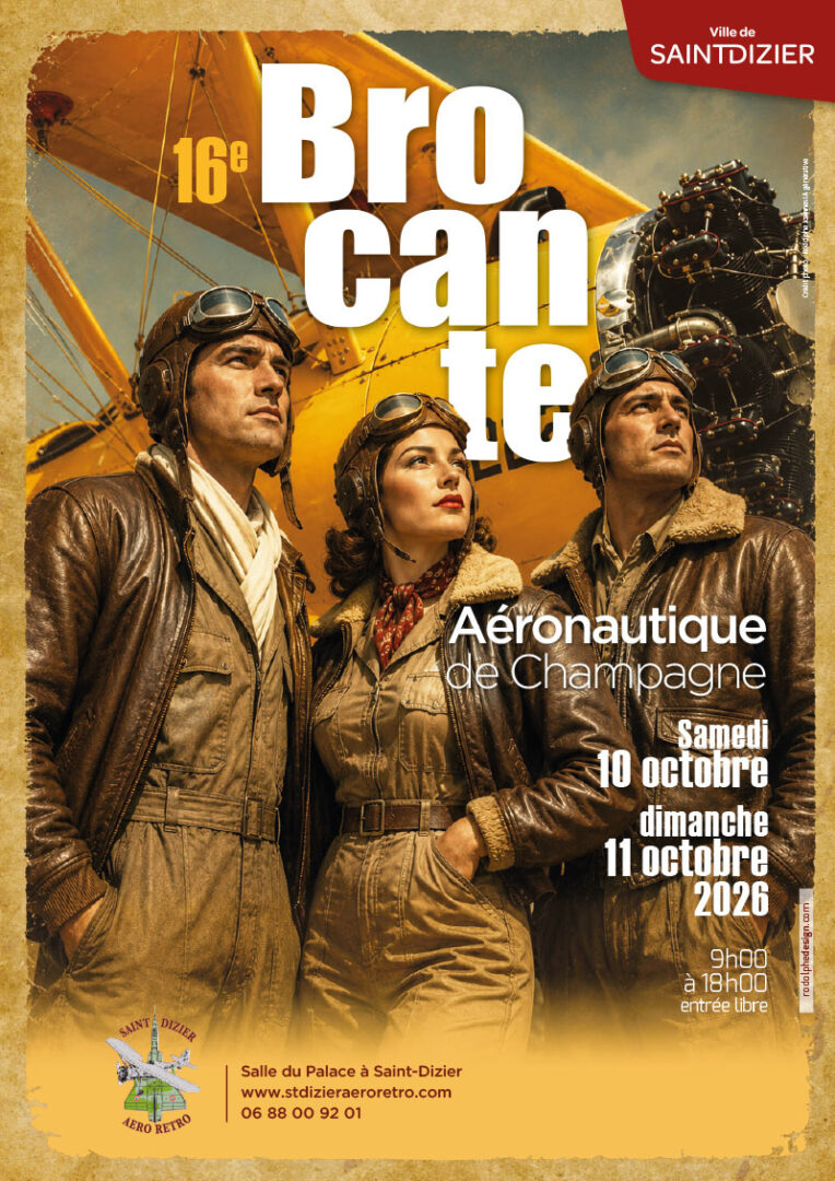 Affiche brocante aéronautique de Champagne 2026